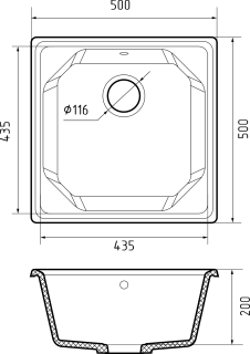 Мойка кухонная GranFest UNIQUE U-500 графит